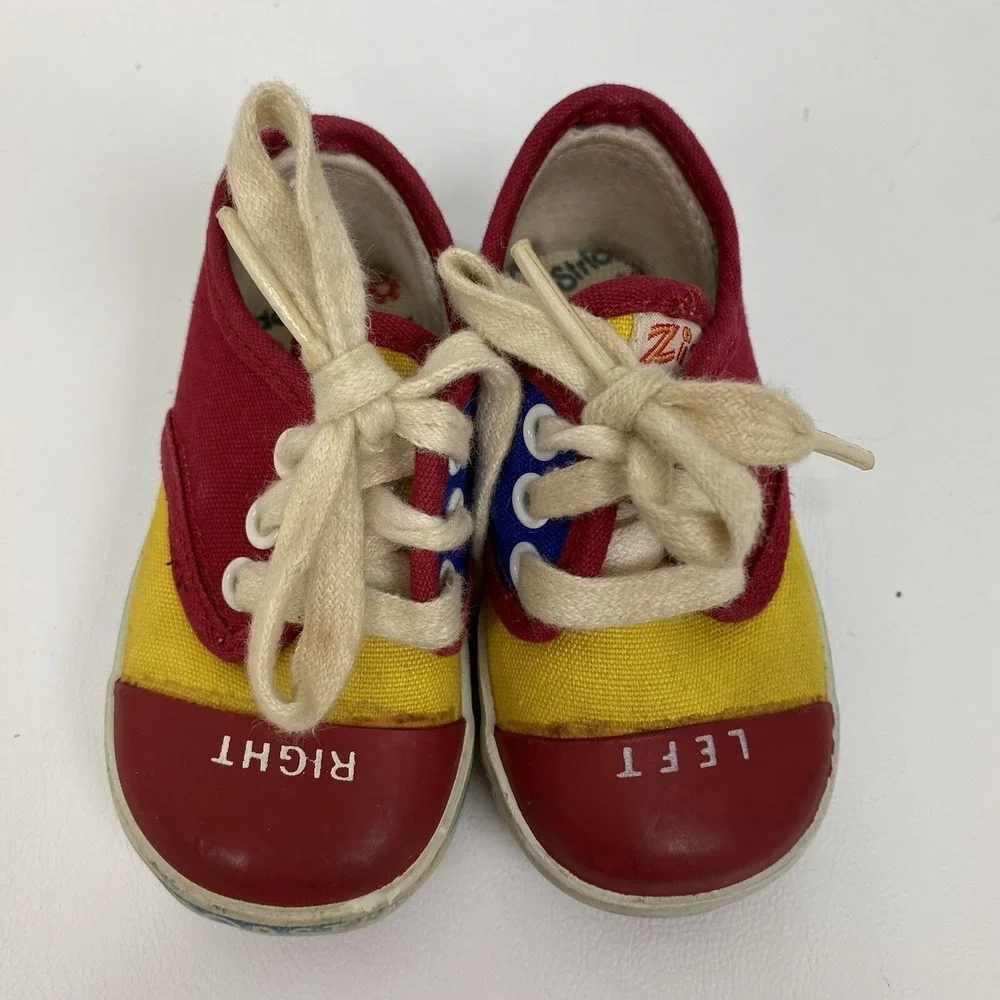 Vintage Stride Rite Zips Infant shoes Alphabet Left‎ Right FOR DISPLAY ONLY